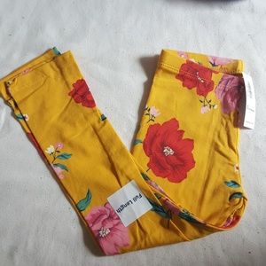Old Navy Yellow Floral Leggings 4t